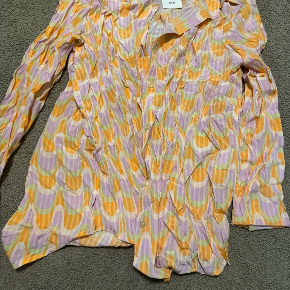 Cotton On Pastel Swirl Button-Up Shirt